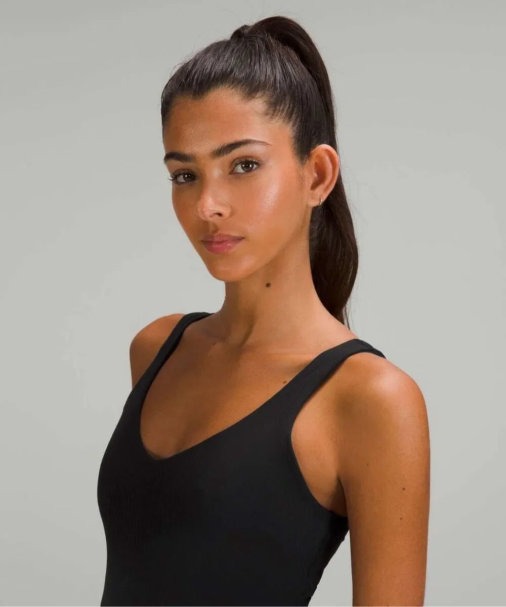 Lululemon Align Ribbed Cropped Tank Top size 4 padded sports bra Yoga Running Ac